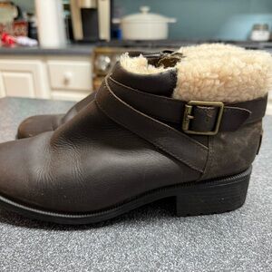 UGG Benson II Waterproof Leather Ankle Boots Brown Size 8.5